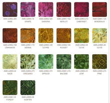 Load image into Gallery viewer, 20 Kaufman Artisan Batik Fat Quarters, FQ-2157-20, Wine Country
